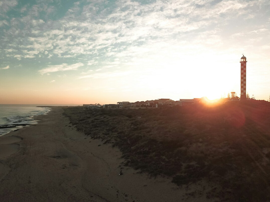 Lighthouse and beach in José Ignacio at sunset